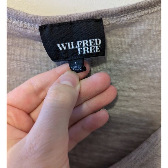 Wilfred Free V-Neck T-Shirt Grey Sheer Casual Flowy Relaxed Fit Heather Size S - Picture 4 of 6